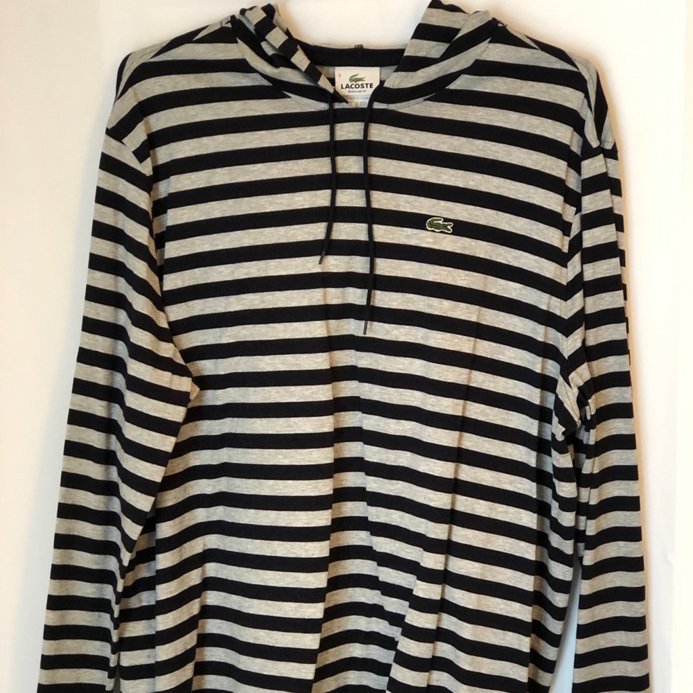 Men’s Lacoste Long Sleeve Hooded Shirt sz 2XL-8